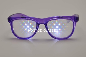 Пурпуровые стекла феиэрверков рамки 3D, пластичные стекла огибания